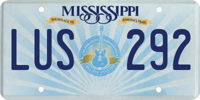 MS license plate LUS292
