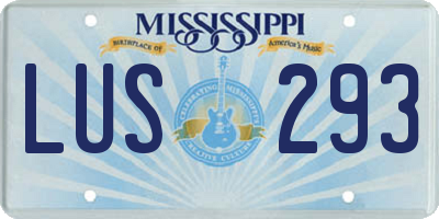 MS license plate LUS293