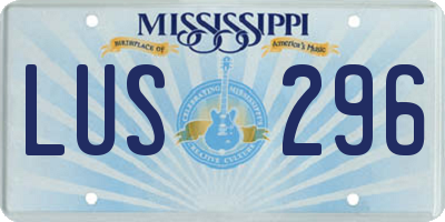 MS license plate LUS296