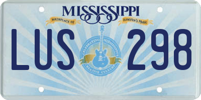 MS license plate LUS298