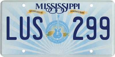 MS license plate LUS299