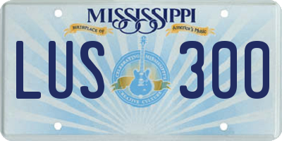 MS license plate LUS300