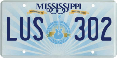 MS license plate LUS302