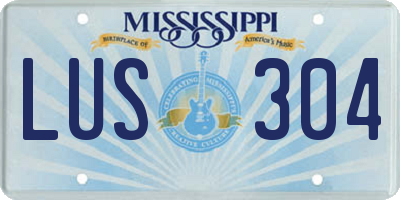 MS license plate LUS304