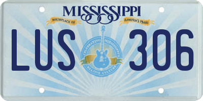 MS license plate LUS306