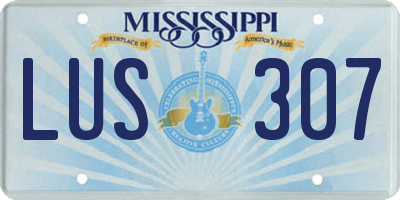 MS license plate LUS307