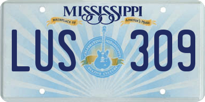 MS license plate LUS309