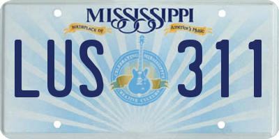 MS license plate LUS311