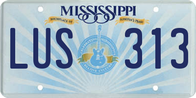 MS license plate LUS313