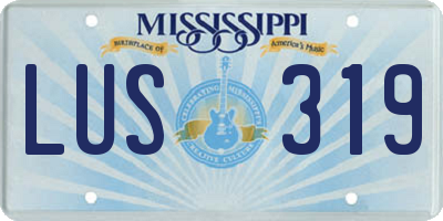 MS license plate LUS319