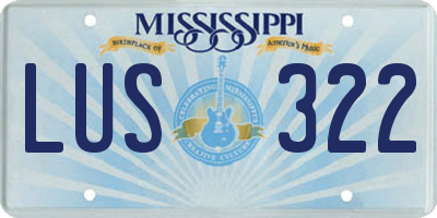 MS license plate LUS322