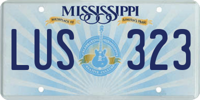 MS license plate LUS323
