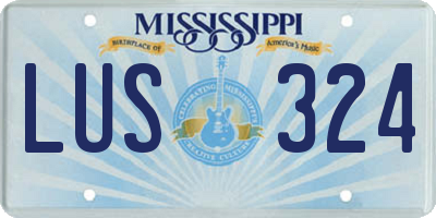 MS license plate LUS324