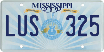 MS license plate LUS325
