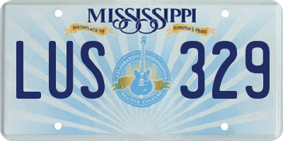 MS license plate LUS329
