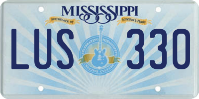 MS license plate LUS330
