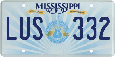 MS license plate LUS332
