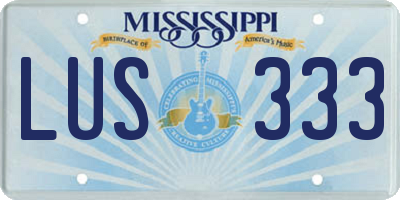 MS license plate LUS333
