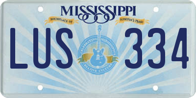 MS license plate LUS334