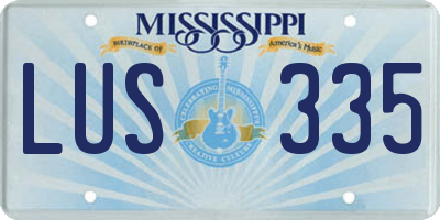 MS license plate LUS335