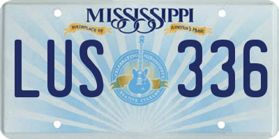 MS license plate LUS336
