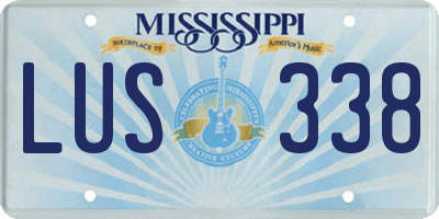 MS license plate LUS338