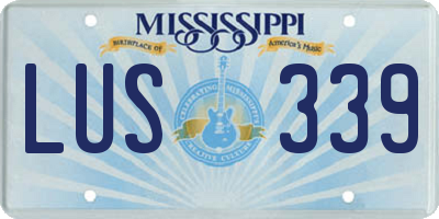 MS license plate LUS339