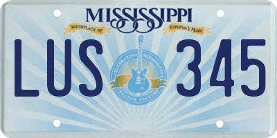 MS license plate LUS345