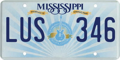 MS license plate LUS346