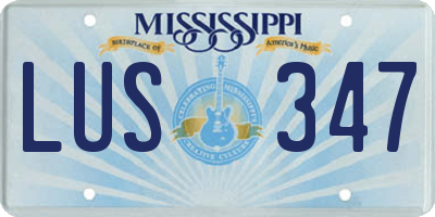 MS license plate LUS347