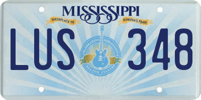 MS license plate LUS348