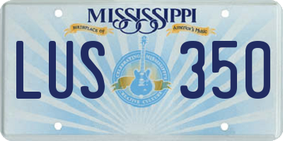 MS license plate LUS350