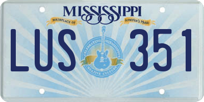 MS license plate LUS351