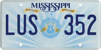 MS license plate LUS352
