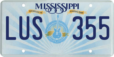 MS license plate LUS355