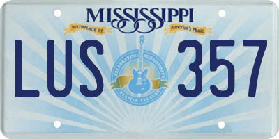 MS license plate LUS357
