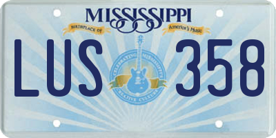 MS license plate LUS358