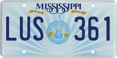 MS license plate LUS361