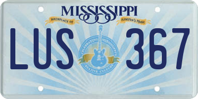 MS license plate LUS367