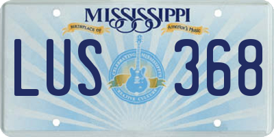 MS license plate LUS368