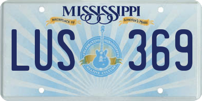 MS license plate LUS369