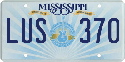 MS license plate LUS370