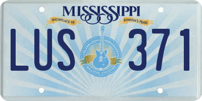 MS license plate LUS371