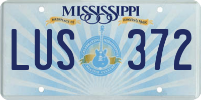 MS license plate LUS372