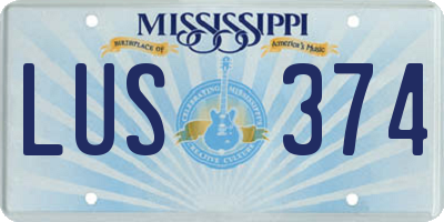 MS license plate LUS374