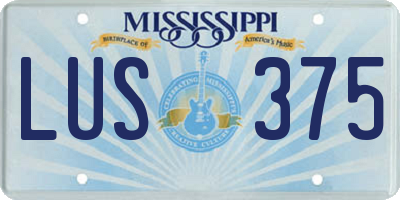 MS license plate LUS375