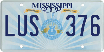 MS license plate LUS376