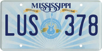 MS license plate LUS378