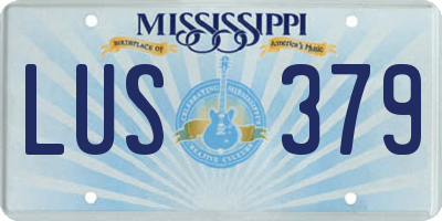 MS license plate LUS379