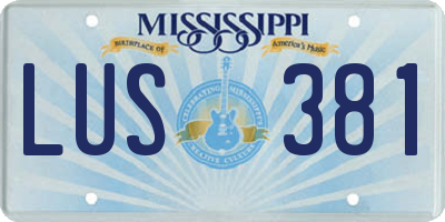 MS license plate LUS381